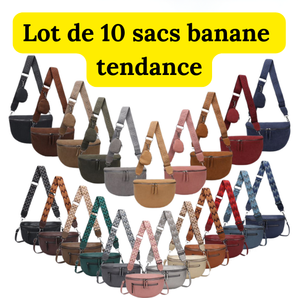 Lot de 10 Sacs Banane Tendance
