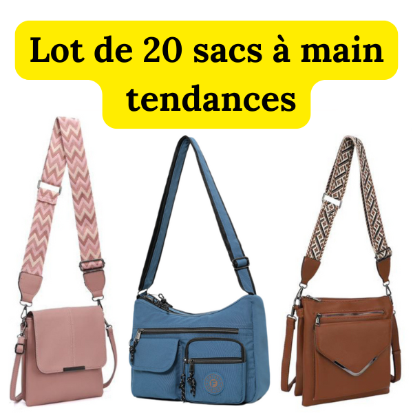 Lot de 20 sacs à main tendances