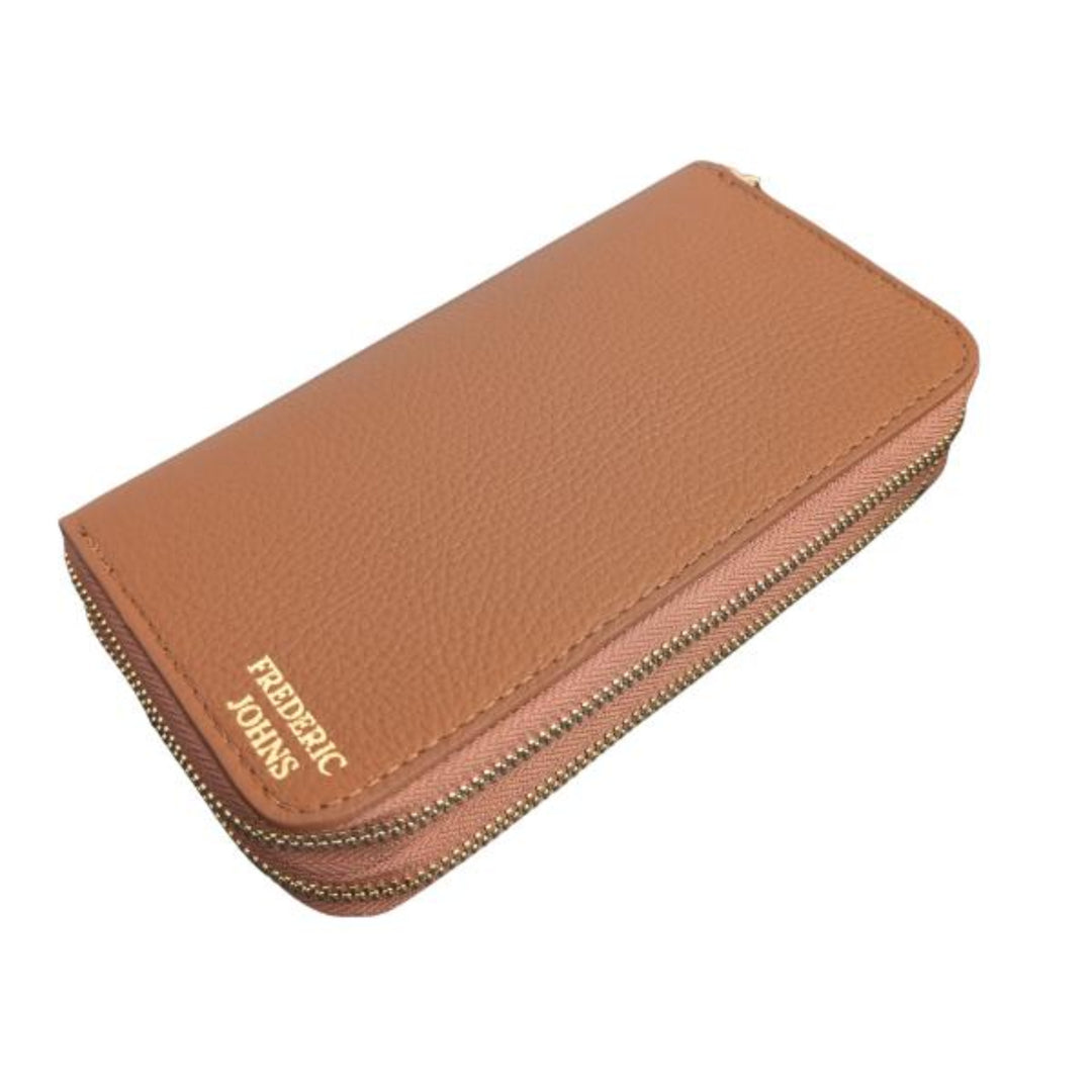 Compagnon Cuir double Portefeuille Femme Valencia (Camel)