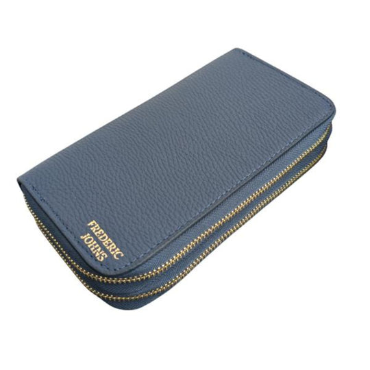 Compagnon Cuir double Portefeuille Femme Valencia (Bleu)