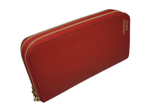 Compagnon Cuir double Portefeuille Femme Valencia (Camel)
