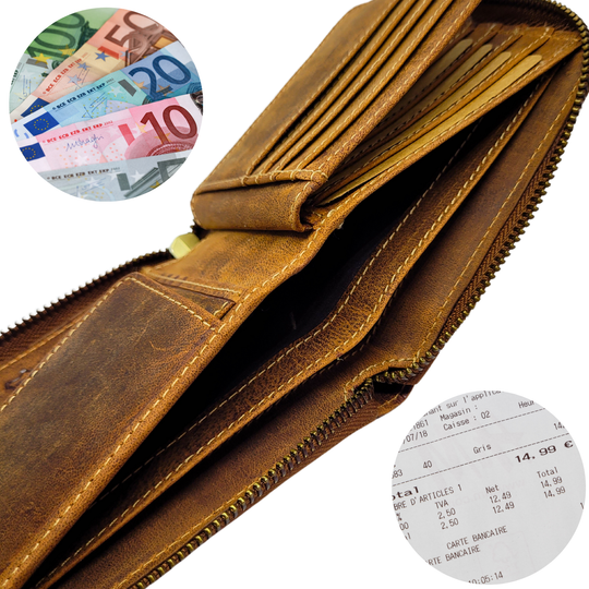 Portefeuille Zippé (Marron)