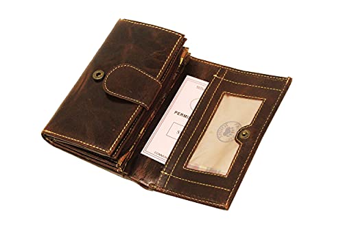 Portefeuille Femme Cuir - modele Angel (Brun foncé)