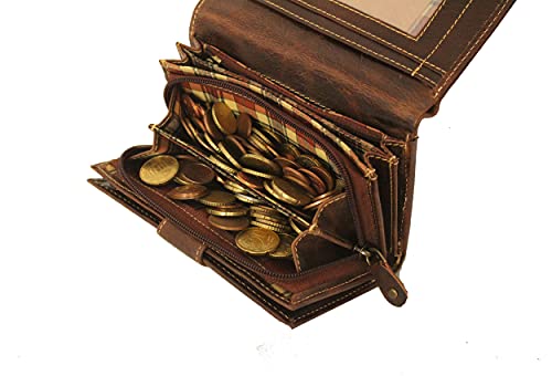 Portefeuille Femme Cuir - modele Angel (Brun foncé)