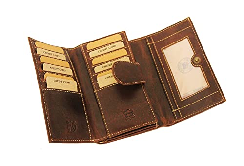 Portefeuille Femme Cuir - modele Angel (Brun foncé)