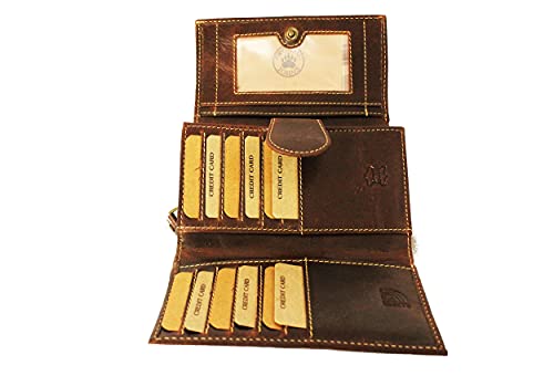 Portefeuille Femme Cuir - modele Angel (Brun foncé)
