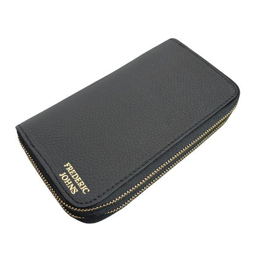 Compagnon Cuir double Portefeuille Femme Valencia (Noir)