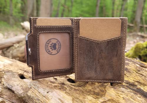 Porte carte RFID en cuir (Brun)