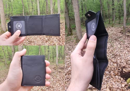 Porte carte RFID en cuir (Noir)
