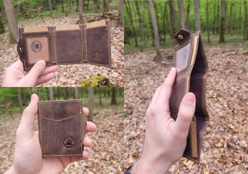 Porte carte RFID en cuir (Brun)