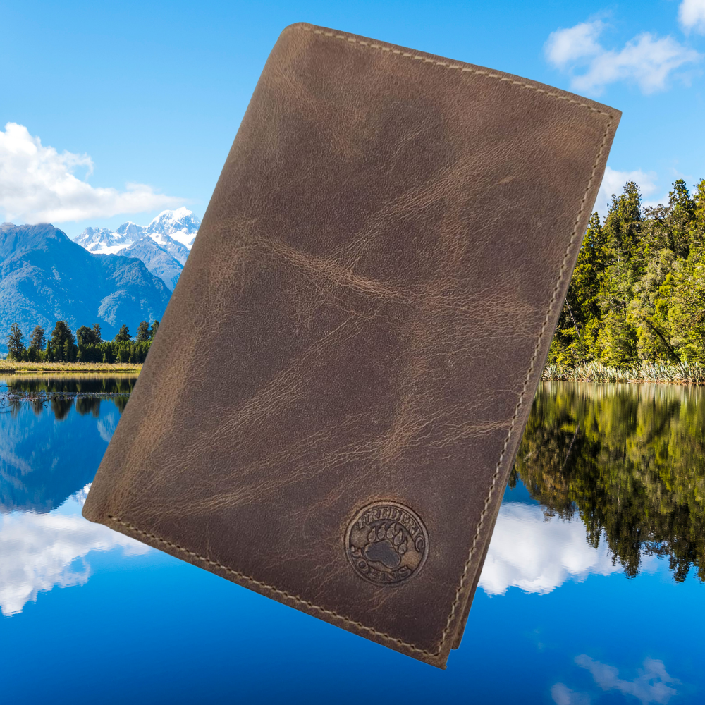 Portefeuille Cuir Tower vintage  RFID - Portefeuille Carte Grise - 3 volets