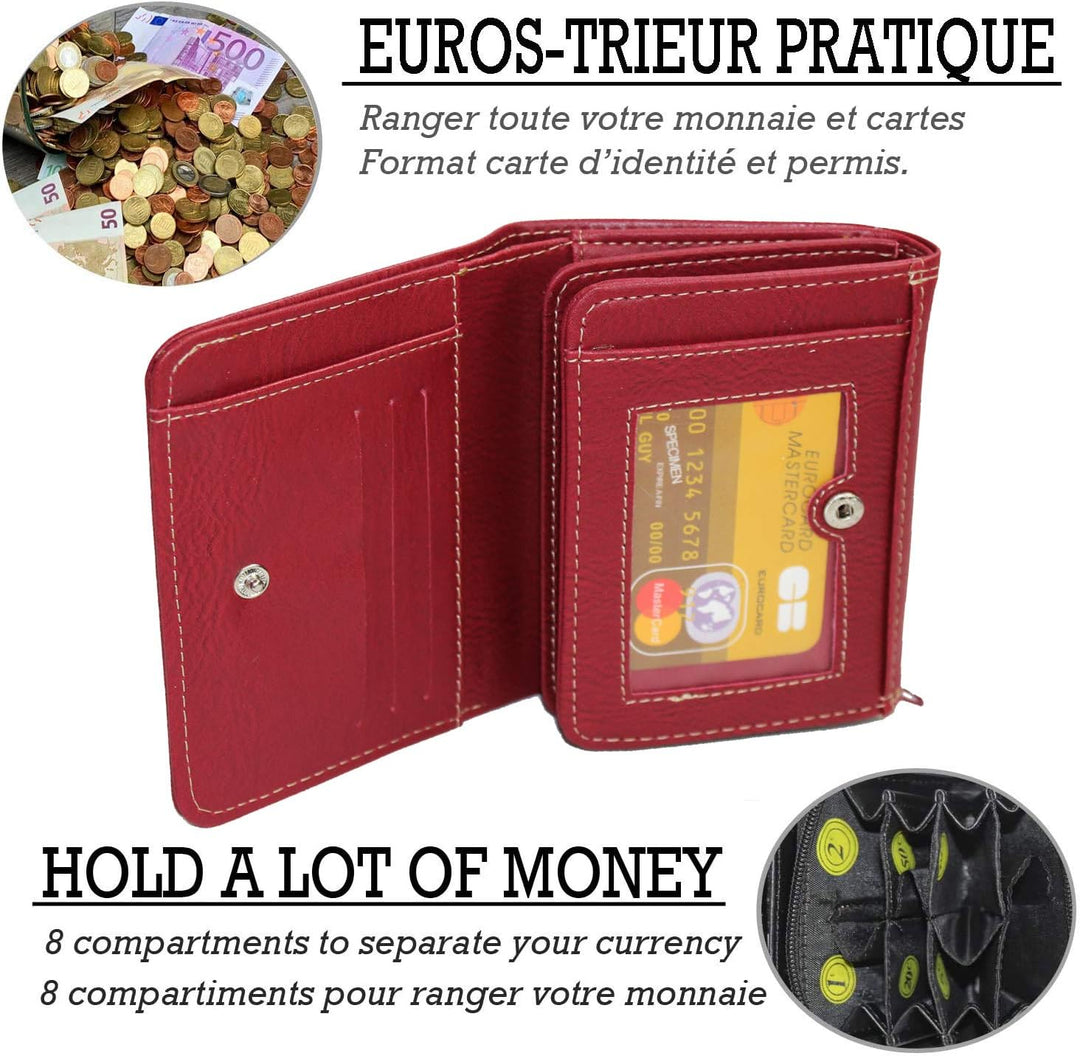 Petit porte monnaie euro (Rouge)