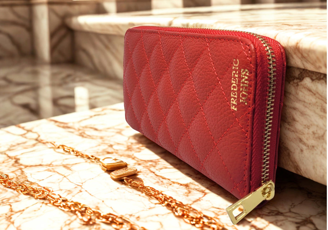 Compagnon Cuir Portefeuille Femme Elena (Rouge)