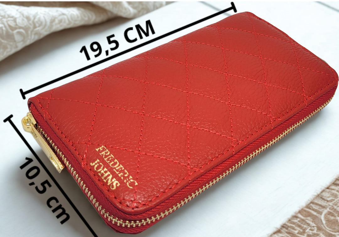 Compagnon Cuir Portefeuille Femme Elena (Rouge)