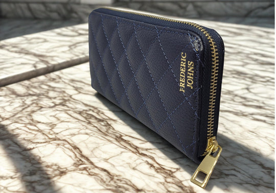 Compagnon Cuir Portefeuille Femme Elena (Bleu)