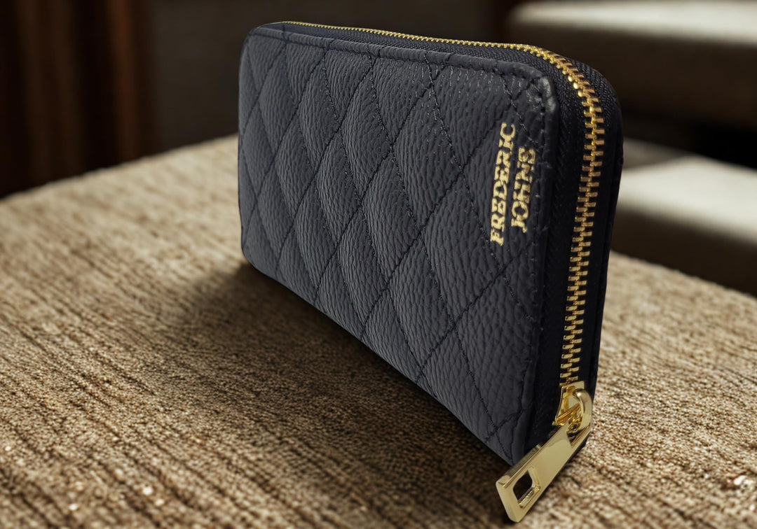 Compagnon Cuir Portefeuille Femme Elena(Noir)