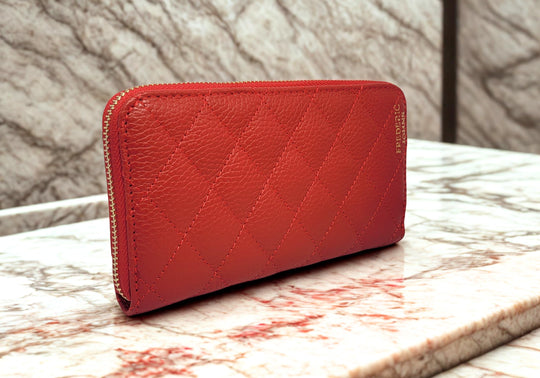 Compagnon Cuir Portefeuille Femme Elena (Rouge)