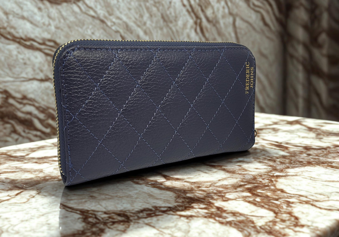 Compagnon Cuir Portefeuille Femme Elena (Bleu)