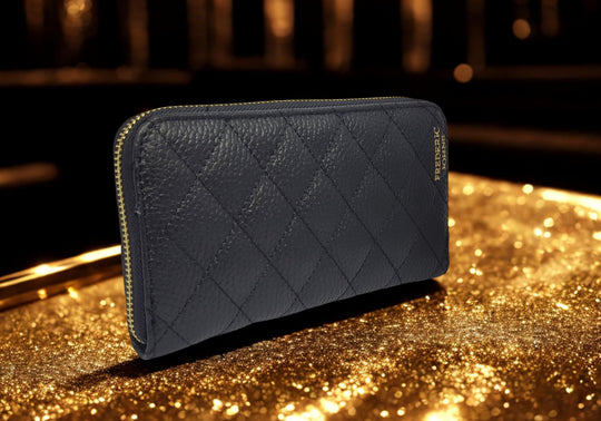 Compagnon Cuir Portefeuille Femme Elena(Noir)