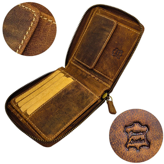 Portefeuille Zippé (Marron)