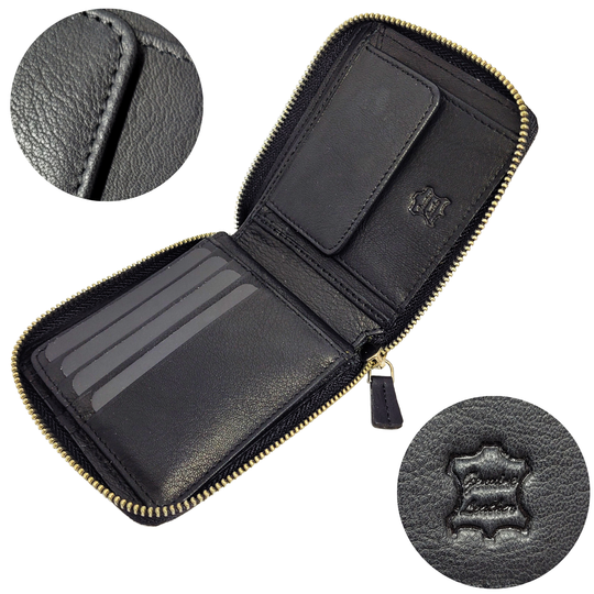 Portefeuille Zippé (Noir)