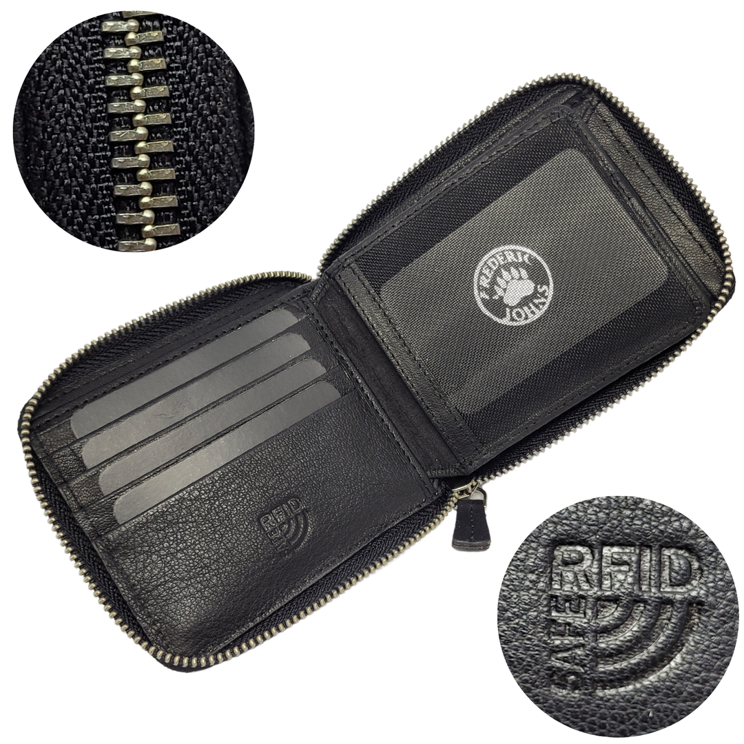 Portefeuille Zippé (Noir)