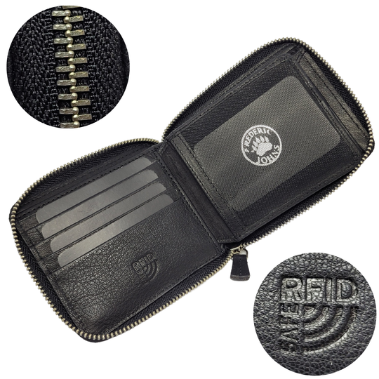 Portefeuille Zippé (Noir)