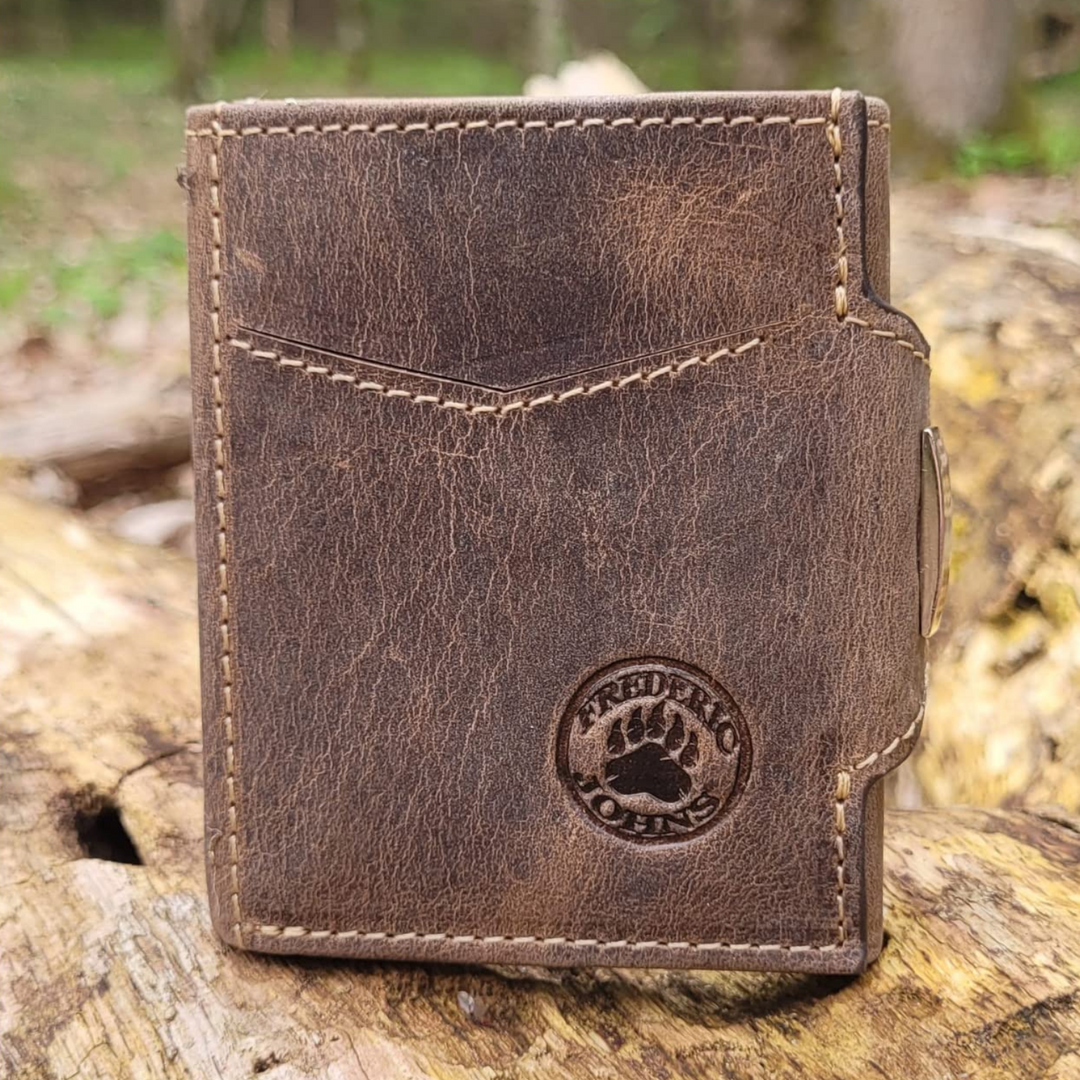 Porte carte RFID en cuir (Brun)