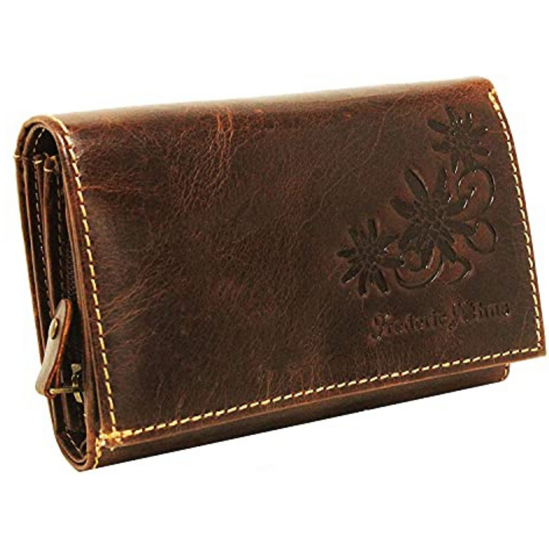 Portefeuille Femme Cuir - modele Angel (Brun foncé)