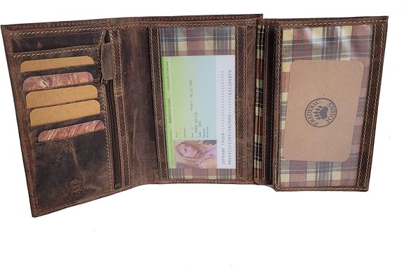 Portefeuille Cuir Tower vintage  RFID - Portefeuille Carte Grise - 3 volets