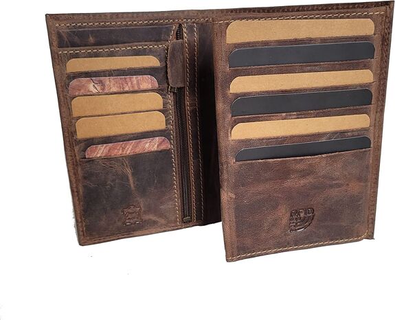 Portefeuille Cuir Tower vintage  RFID - Portefeuille Carte Grise - 3 volets